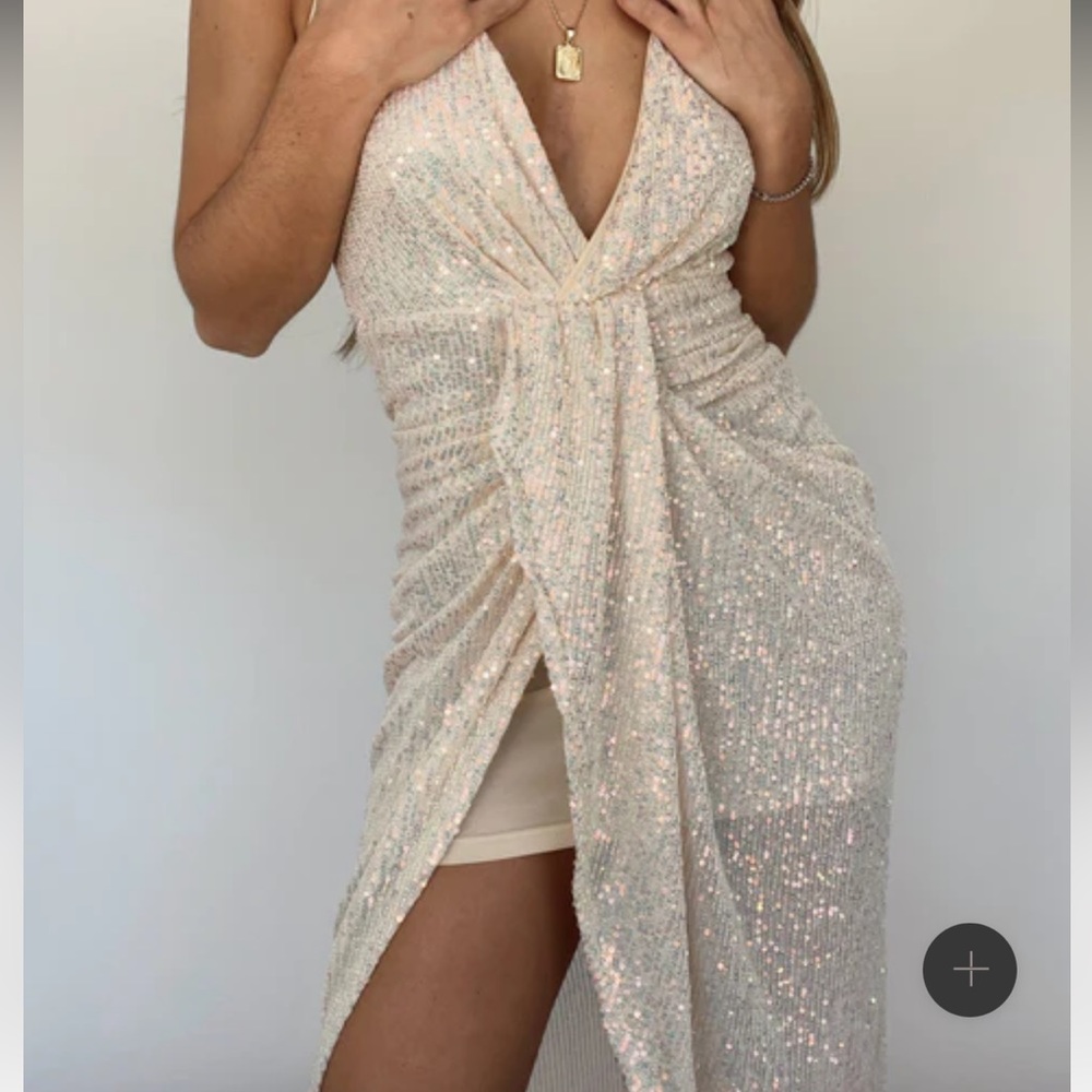 Sequin Wrap Dress - Picture 2 of 4